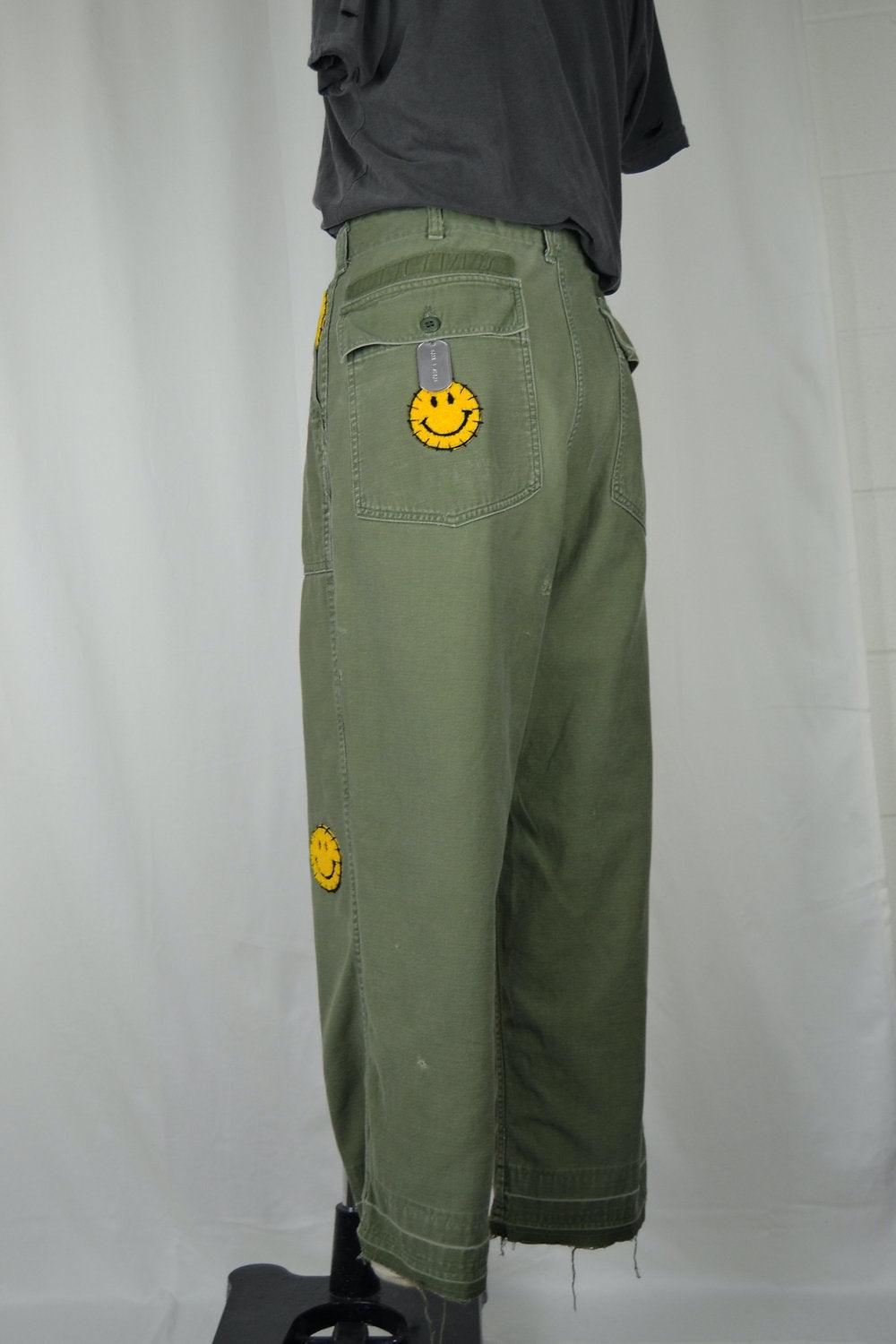 Good Vibes Smiley Utility Pants by Rank & Sugar - Haven