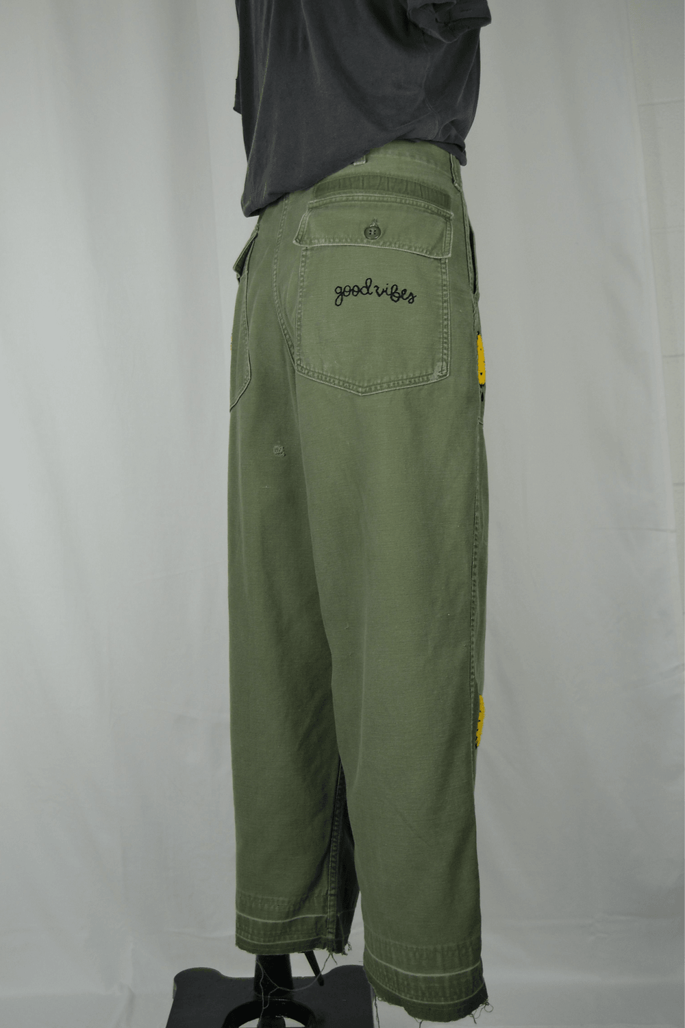 Good Vibes Smiley Utility Pants by Rank & Sugar - Haven