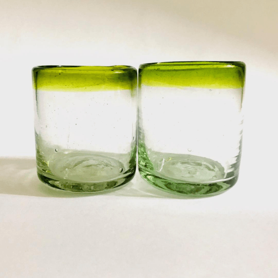 Set of 2 Handblown Tumblers with Lemon/Lime Rim by Casa Handmade - Haven