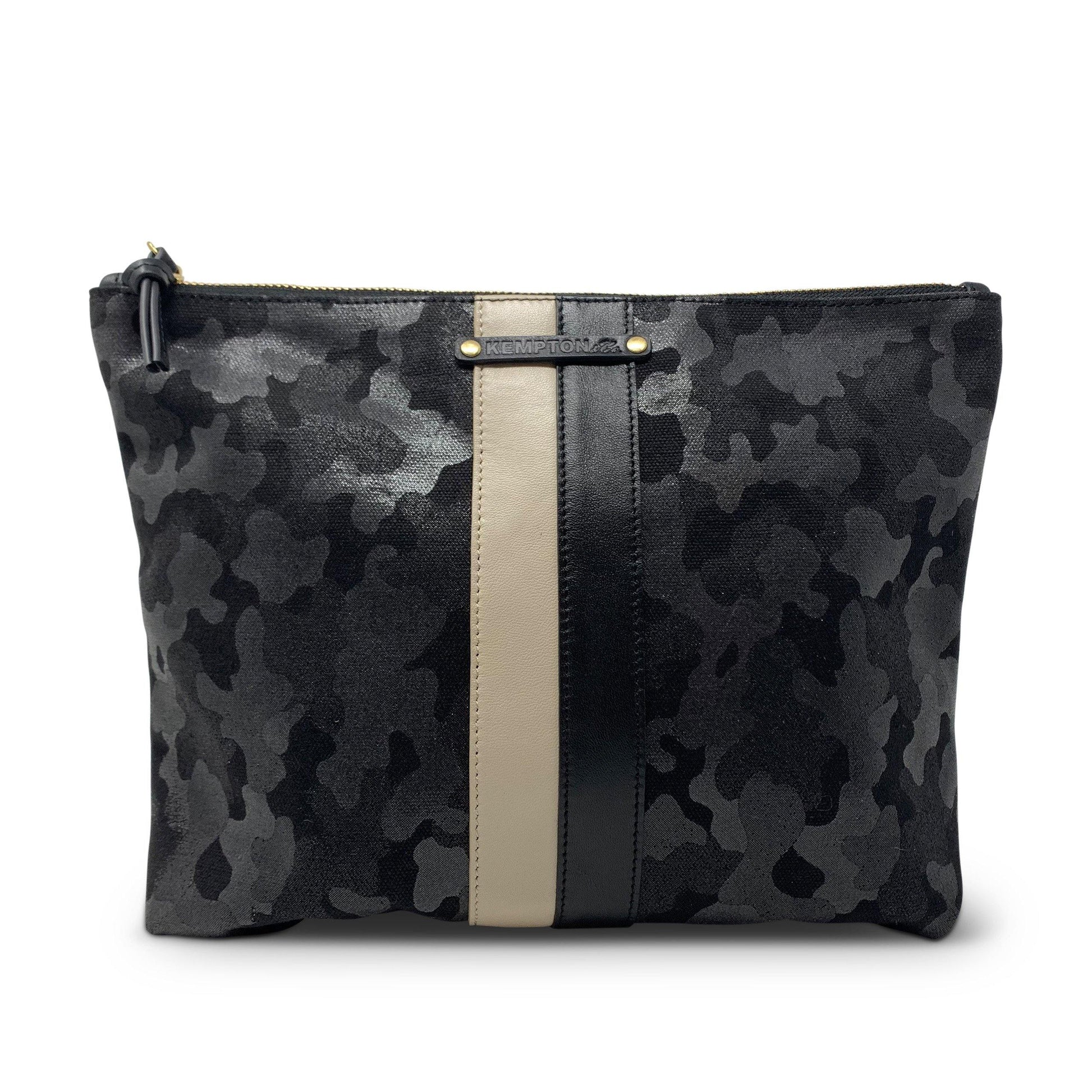 Small Canvas Pouch in Black Camo by Kempton & Co. - Haven