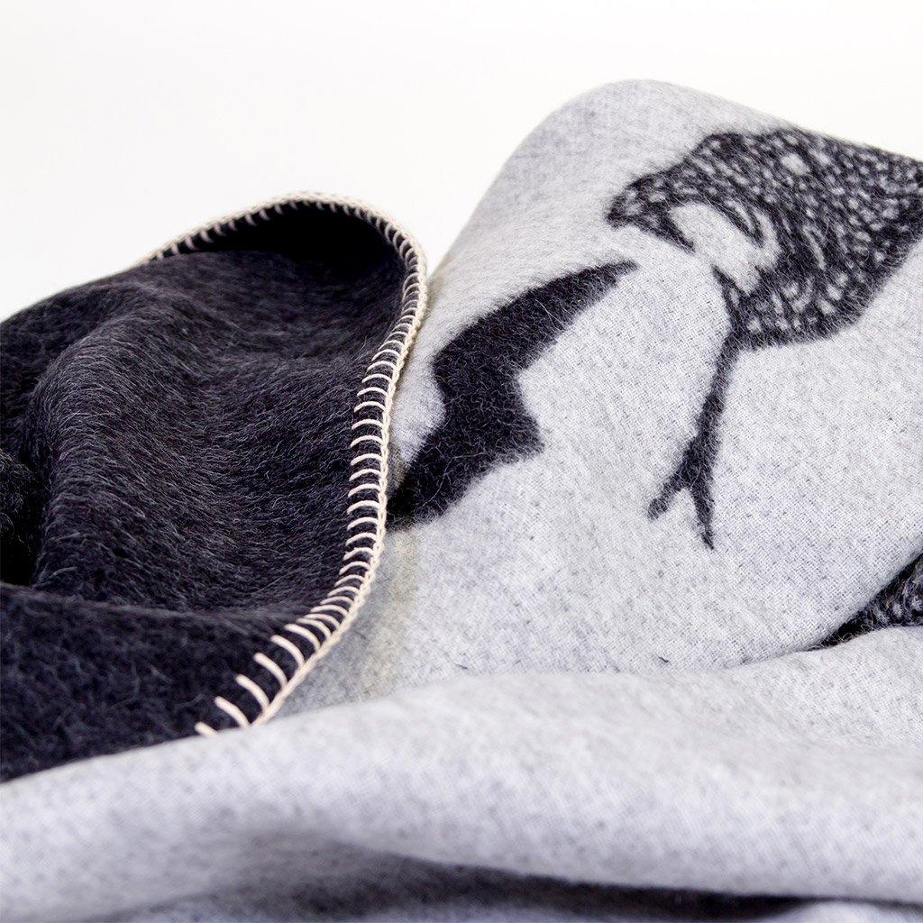 Peyote Reversible Throw Blanket in Ivory/Black by Blacksaw - Haven