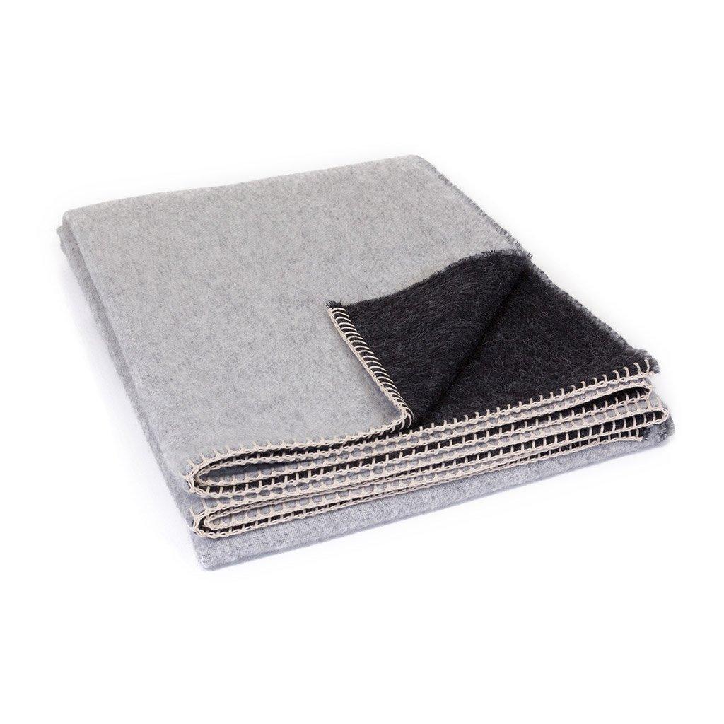 Peyote Reversible Throw Blanket in Ivory/Black by Blacksaw - Haven