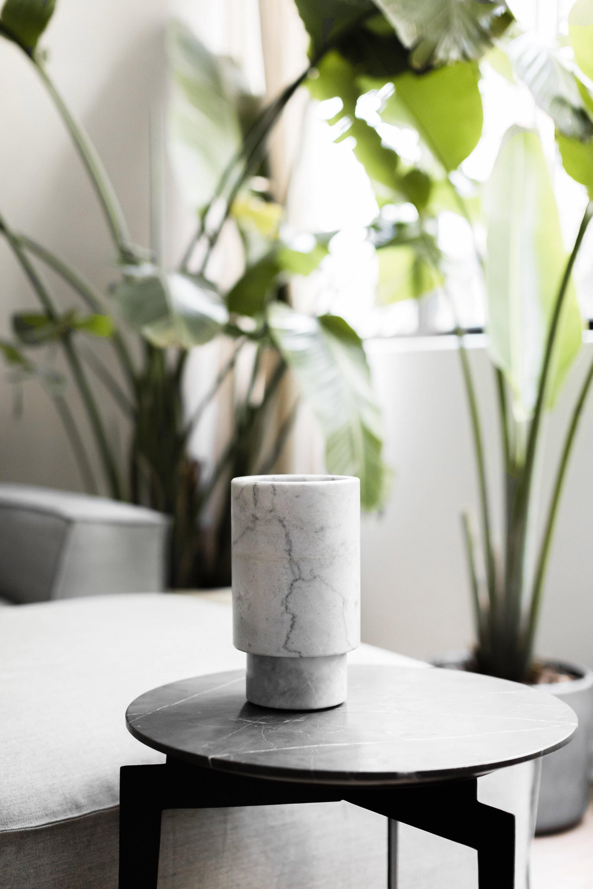 Alto Vase in Grey Marble - Haven