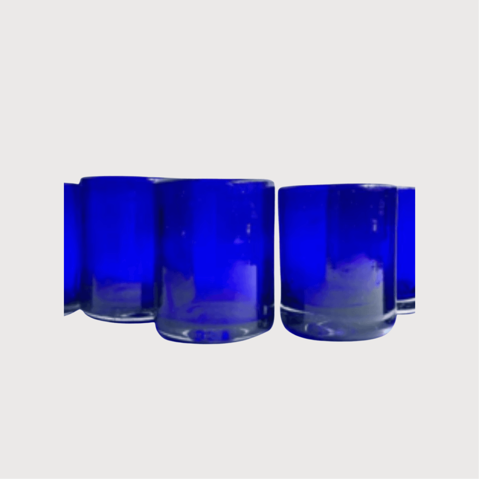 Set of 6 Mezcal Blown Shot Glasses in Cobalt by Casa Handmade - Haven