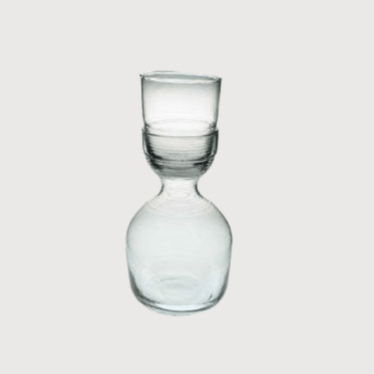 Recycled Glass Ripple Glass & Carafe Set, Short - Haven