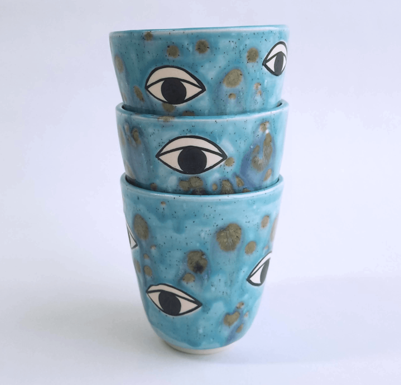 Many Eyes Cup in Turquoise Crystal by Demetria Chappo - Haven