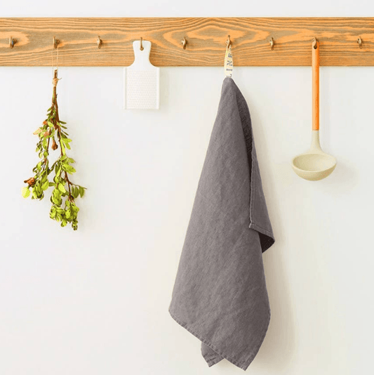 Linen Solid Towel in Ash by Linen Tales - Haven