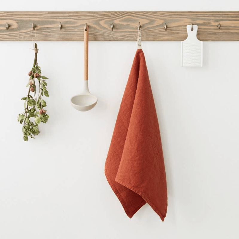 Linen Solid Towel in Baked Clay by Linen Tales - Haven