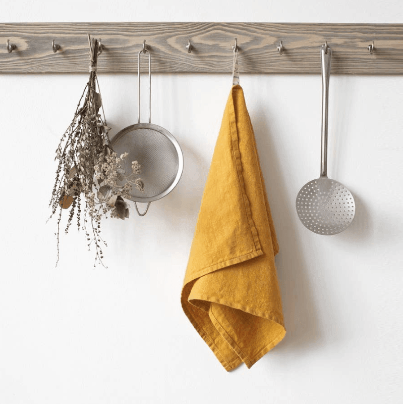 Linen Solid Towel in Mustard by Linen Tales - Haven