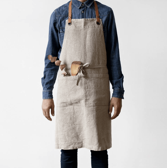 Natural Washed Luxury Linen Apron by Linen Tales - Haven