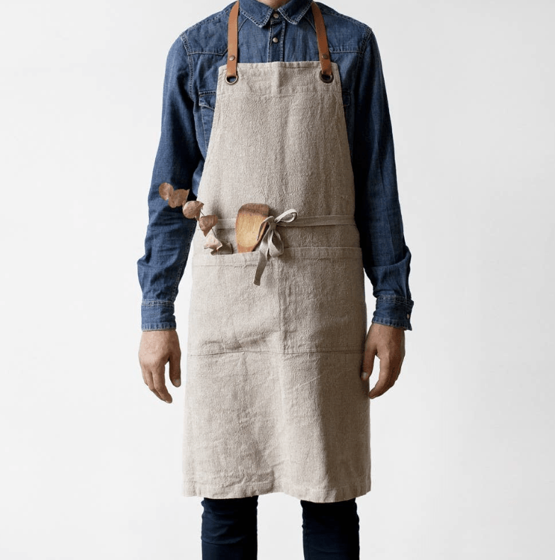 Natural Washed Luxury Linen Apron by Linen Tales - Haven