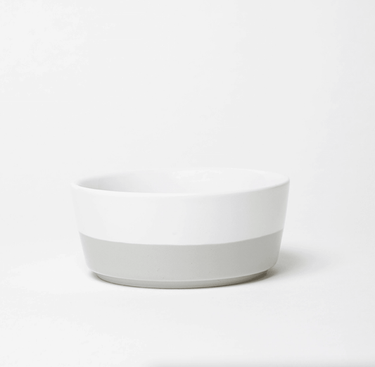 Ceramic Dog Bowl in Light Grey by Waggo - Haven