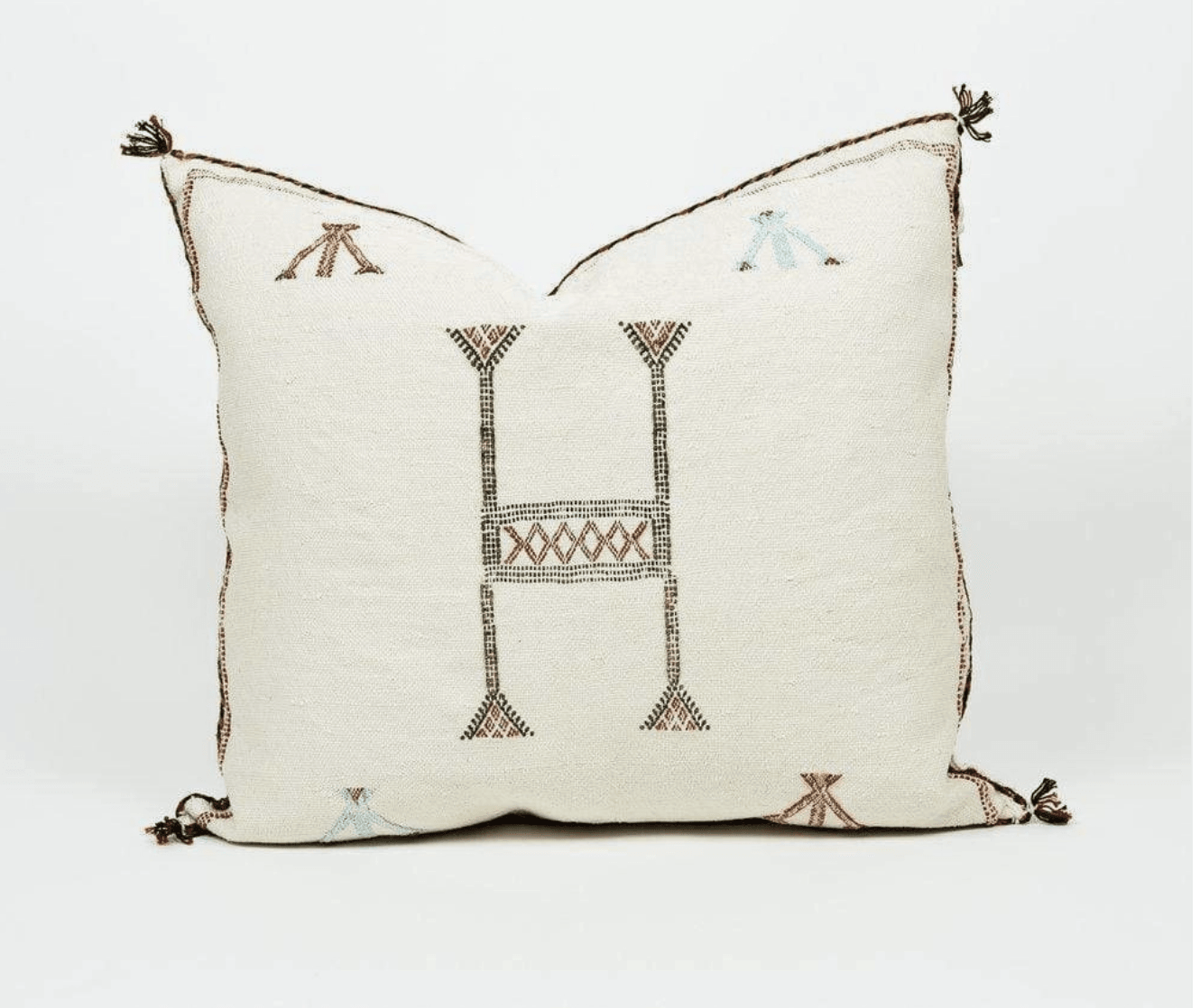 Massa Cactus Silk Pillow in Ivory by Bryar Wolf - Haven
