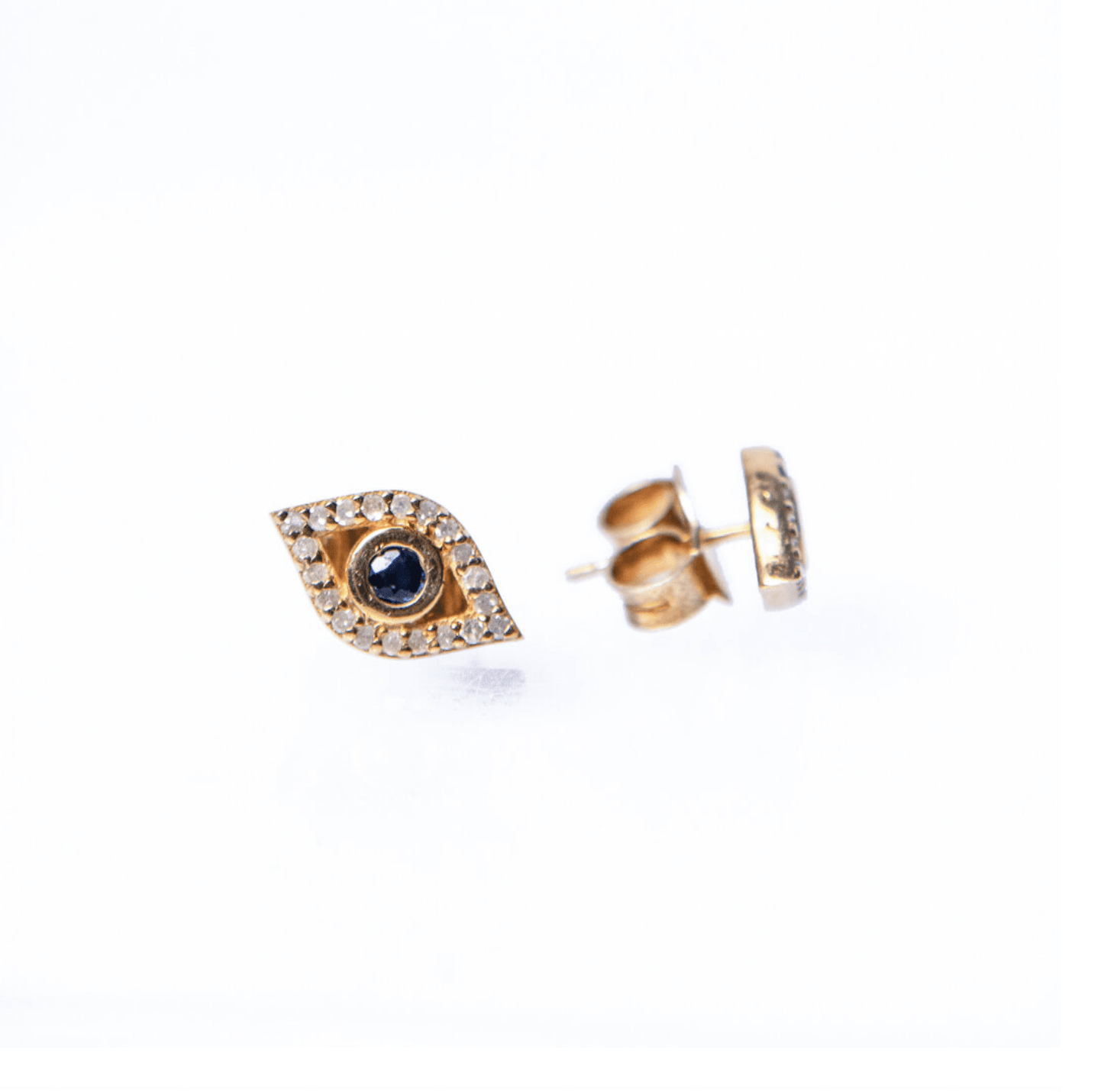 Evil Eye Earrings with Sapphires and Diamonds by Paula Rosen - Haven