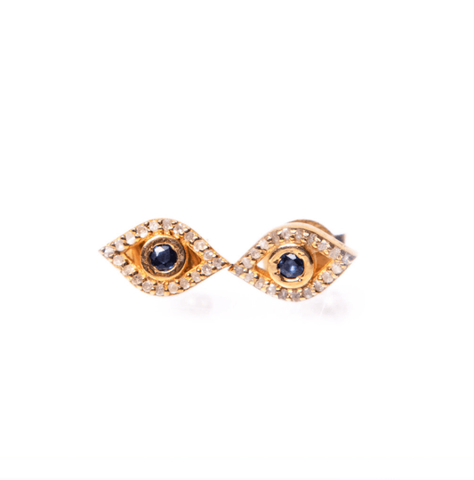 Evil Eye Earrings with Sapphires and Diamonds by Paula Rosen - Haven