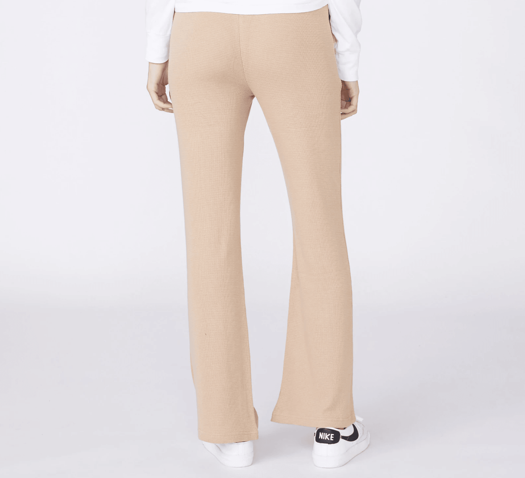 Baby Thermal Wide Leg Sweatpants in Latte by Monrow - Haven