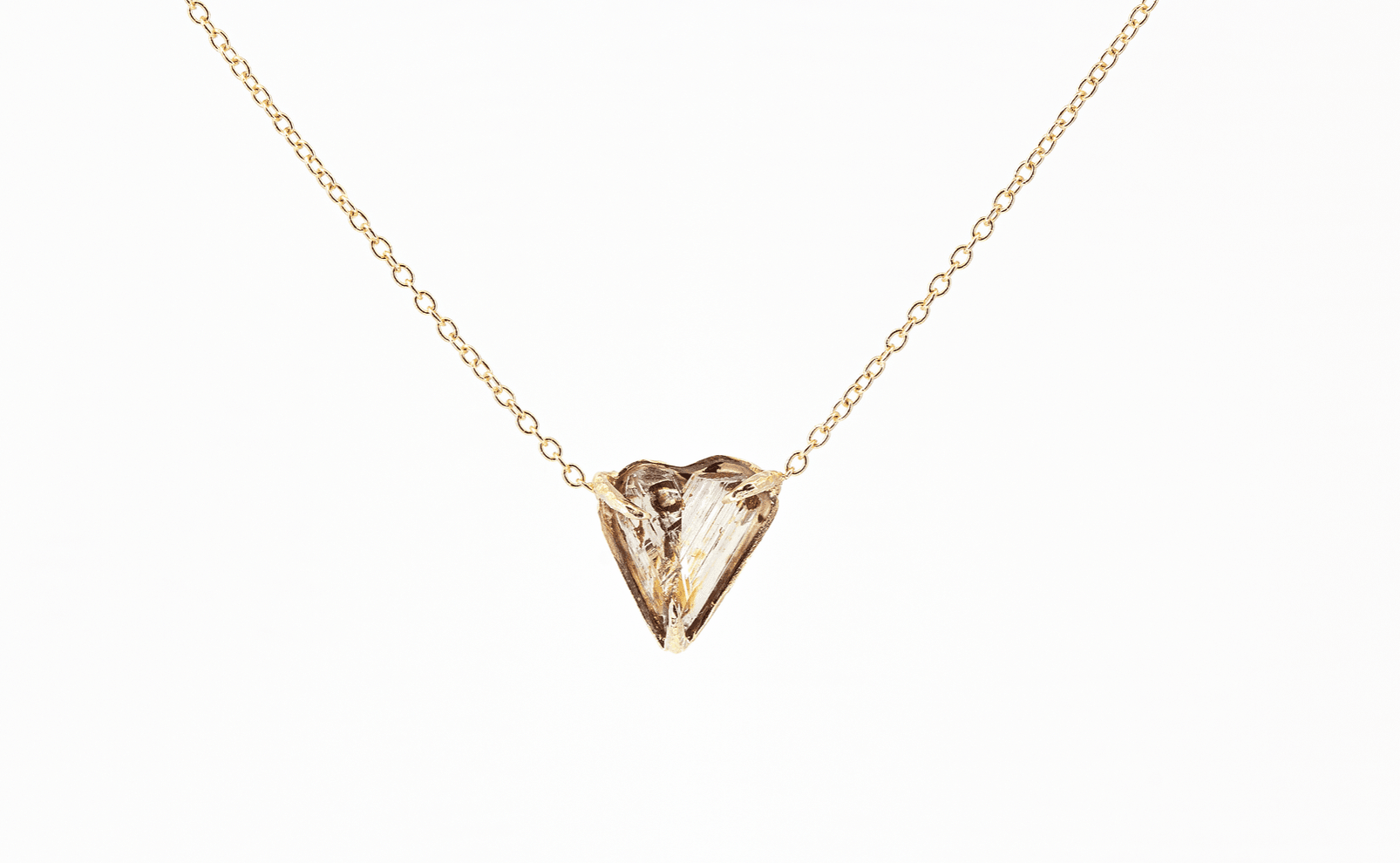 Diaspore Heart & 14k Yellow Gold Necklace from Leela Grace Jewelry - Haven