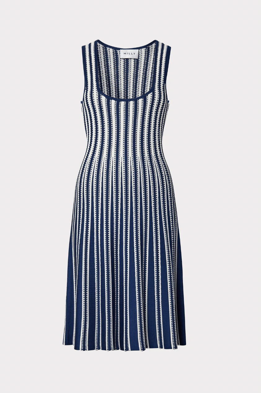 Stripe Fit & Flare Dress by Milly - Haven