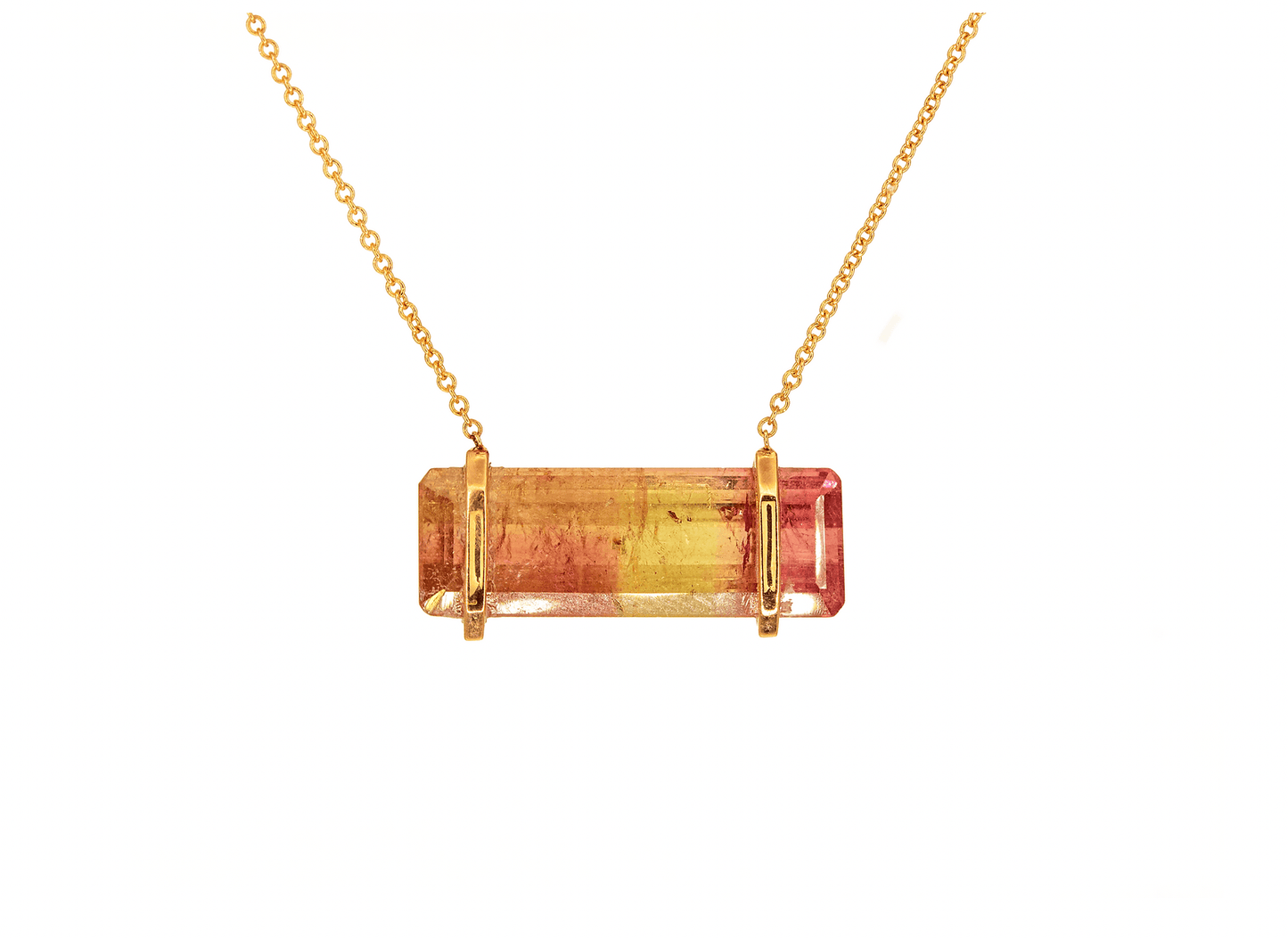 Sunset Tourmaline and 14k Rose Gold Necklace by Leela Grace Jewelry - Haven