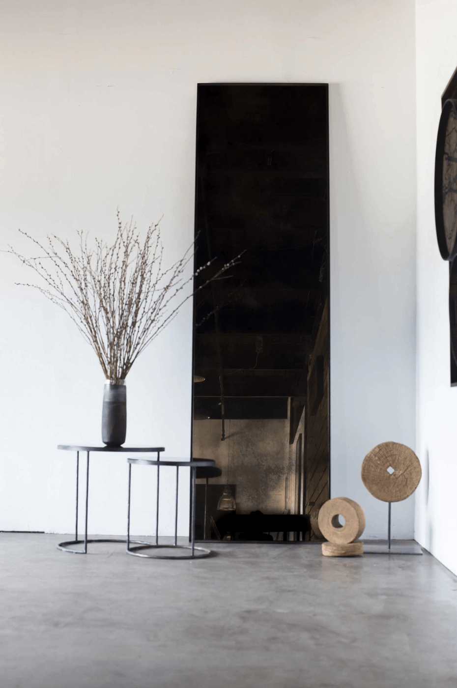 Bronzed Floor Mirror - Medium Aged - Haven