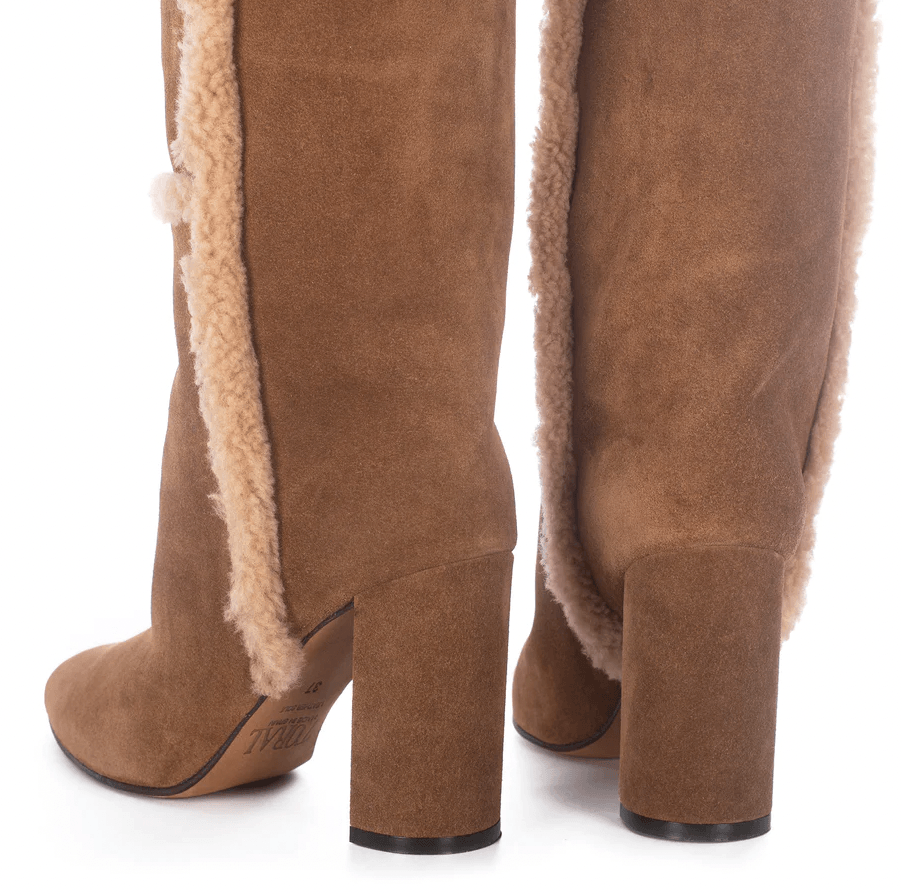 Altea Tall Suede Boot with Shearling Details by Toral - Haven