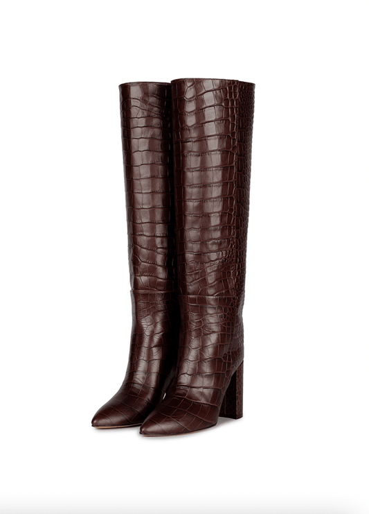 Tall Croc Leather Boots by Toral - Haven