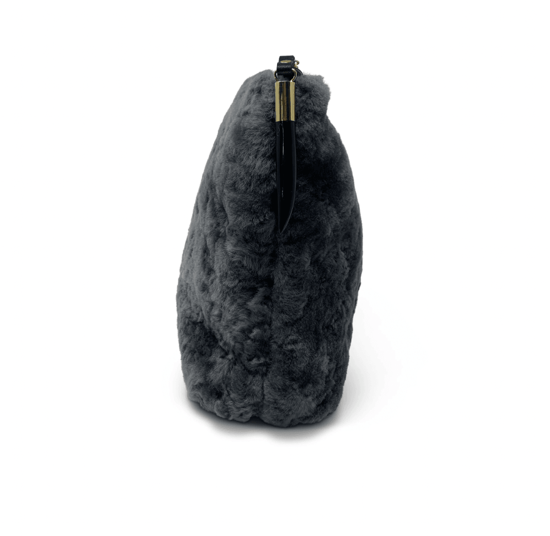 Stone Shearling Clutch by Kempton & Co. - Haven