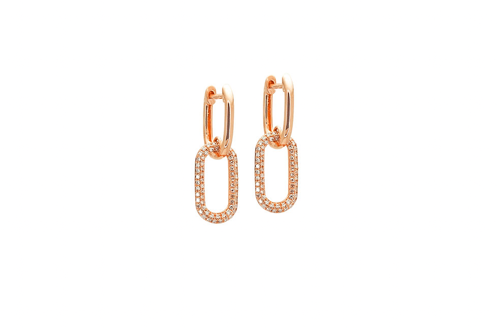 Diamond and 14k Gold Paperclip Earrings by Leela Grace Jewelry (Various Colors) - Haven