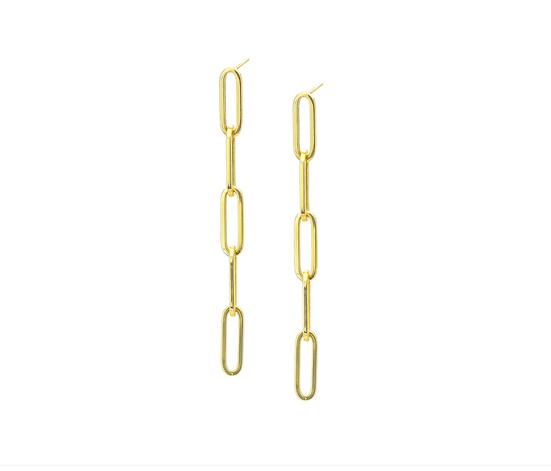 14k Gold Paperclip Dangle Earrings by Leela Grace - Haven