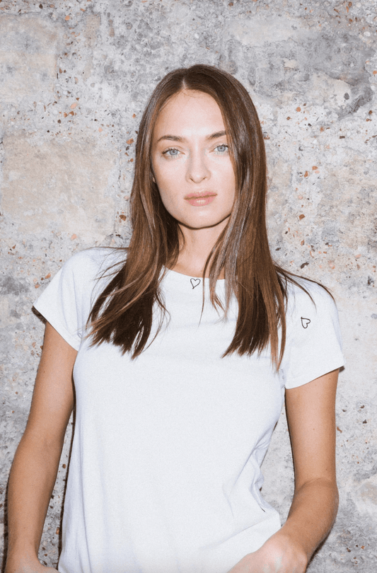 Embroidered Heart Tee by Catherine Gee - Haven