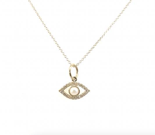 Evil Eye with Pearl Center by Leela Grace Jewelry - Haven