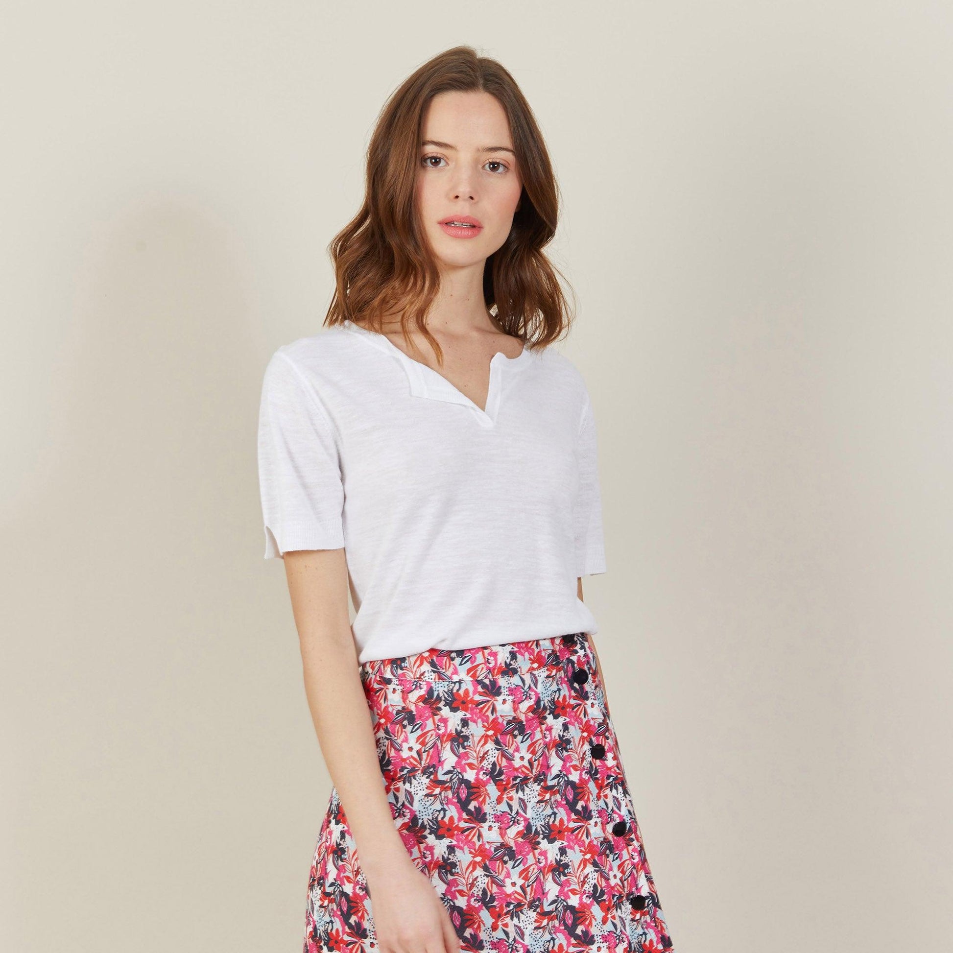 Boheme Pullover in White by Maison Montagut - Haven